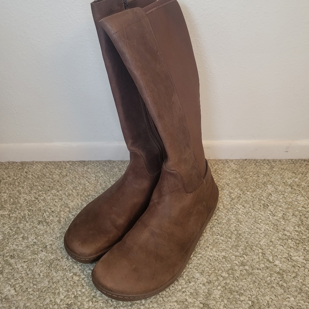 Vivo Barefoot Brown Leather Knee-High Boots 43/11.5